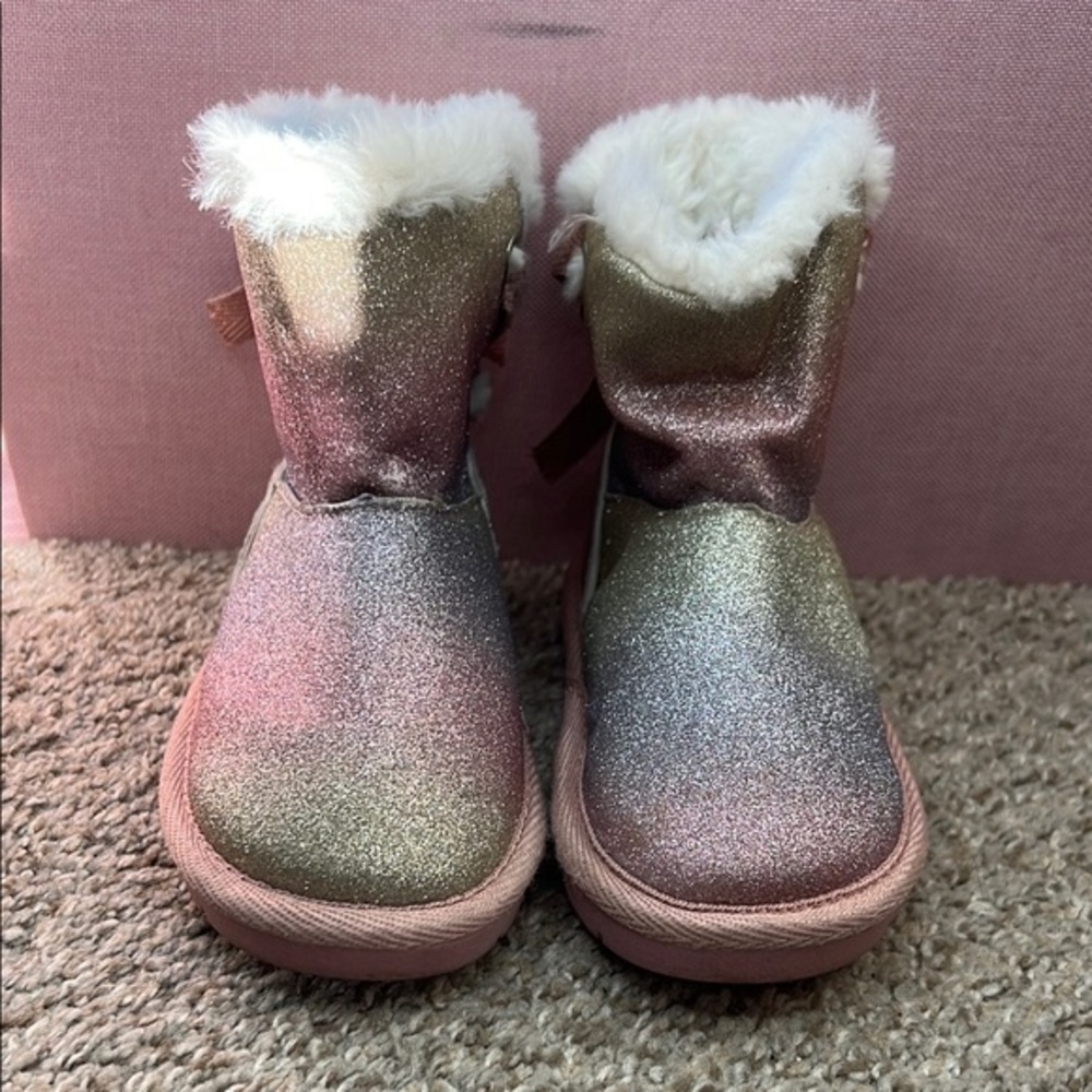 Sparkly Pink Boots with Fur Lining